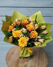 Букет цветов из:  Альстромерии и Розы в Зеленогорском Ставропольского края