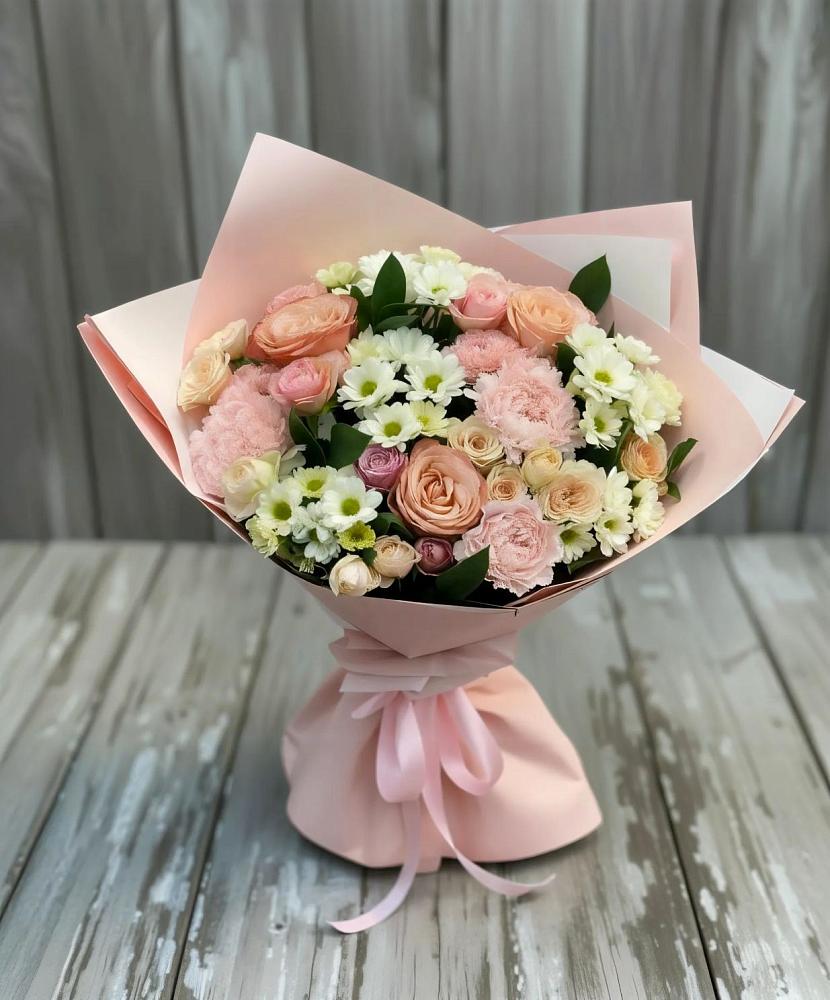 Букет цветов из: Гвоздики, Розы и Хризантемы в Зеленогорском Ставропольского края