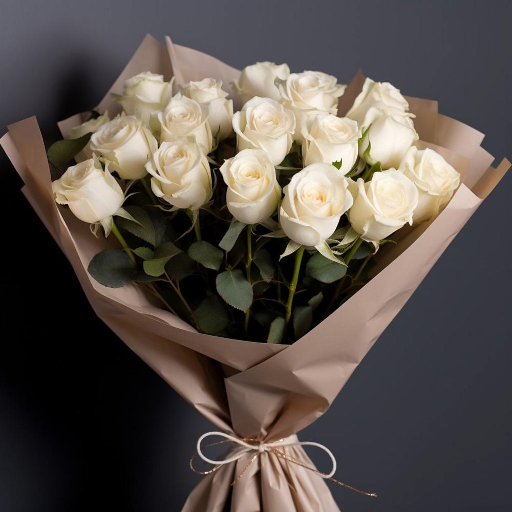 Букет 17 Белых роз в Зеленогорском Ставропольского края