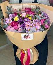 Букет цветов из:  Хризантемы, Гвоздики и Альстромерии в Зеленогорском Ставропольского края