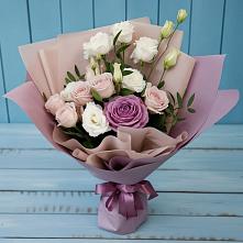 Букет цветов из:  Розы и Лизиантусы в Зеленогорском Ставропольского края