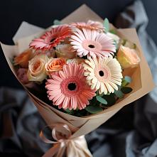 Букет цветов из:  Герберы и Розы в Зеленогорском Ставропольского края