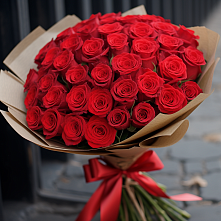 Букет 51 Красная роза Эдлесс Лав #REPLACE_PRED# Зеленогорском Ставропольского края