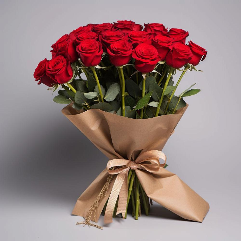 Букет 21 Красная роза Эдлесс Лав в Зеленогорском Ставропольского края