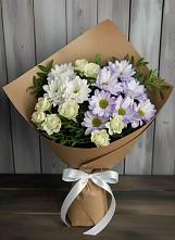 Букет цветов из:  Хризантемы и Розы в Зеленогорском Ставропольского края