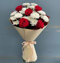 Букет цветов из:  Розы и Хризантемы в Зеленогорском Ставропольского края