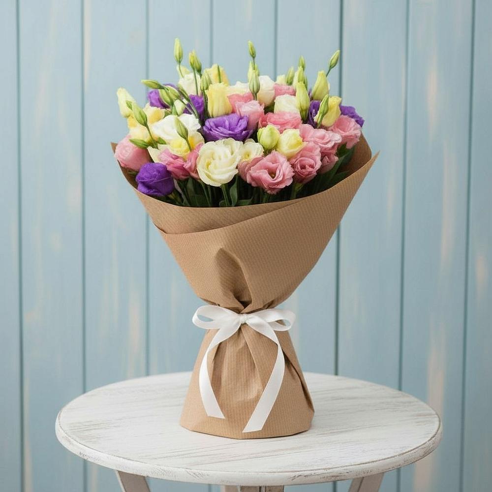 Букет цветов из: Лизиантусы в Зеленогорском Ставропольского края