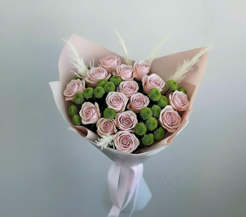 Букет цветов из: Розы и Хризантемы в Зеленогорском Ставропольского края