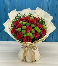 Букет цветов из:  Розы и Хризантемы в Зеленогорском Ставропольского края