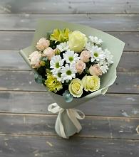 Букет цветов из:  Альстромерии, Розы и Хризантемы в Зеленогорском Ставропольского края