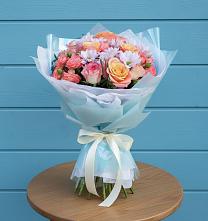 Букет цветов из:  Хризантемы и Розы в Зеленогорском Ставропольского края