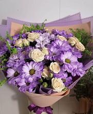 Букет цветов из:  Хризантемы и Розы в Зеленогорском Ставропольского края