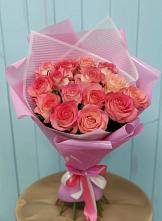 Букет 15 Розовых роз Равель в Зеленогорском Ставропольского края